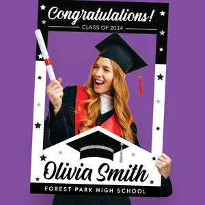 Customizable Graduation Cutout Photo Frame | 24" x 36" | Personalized Party Photo Booth Prop | Custom Grad 2024 | Printed or Digital