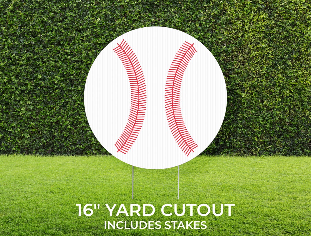 Baseball Yard Sign Cutout Sports Yard Décor Personalized Lawn Sign