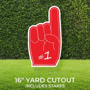 Number One Yard Sign Cutout | Sports Yard Décor | Personalized Lawn Sign | Build Your Own Yard Cutout Set | Customizable | Includes Stakes