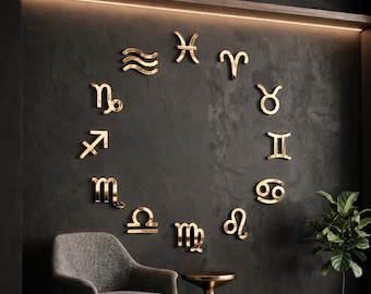 Customizable Mirrored Acrylic Zodiac Sign - Elegant Wall Decor for Weddings, Nurseries, Homes, Dorm