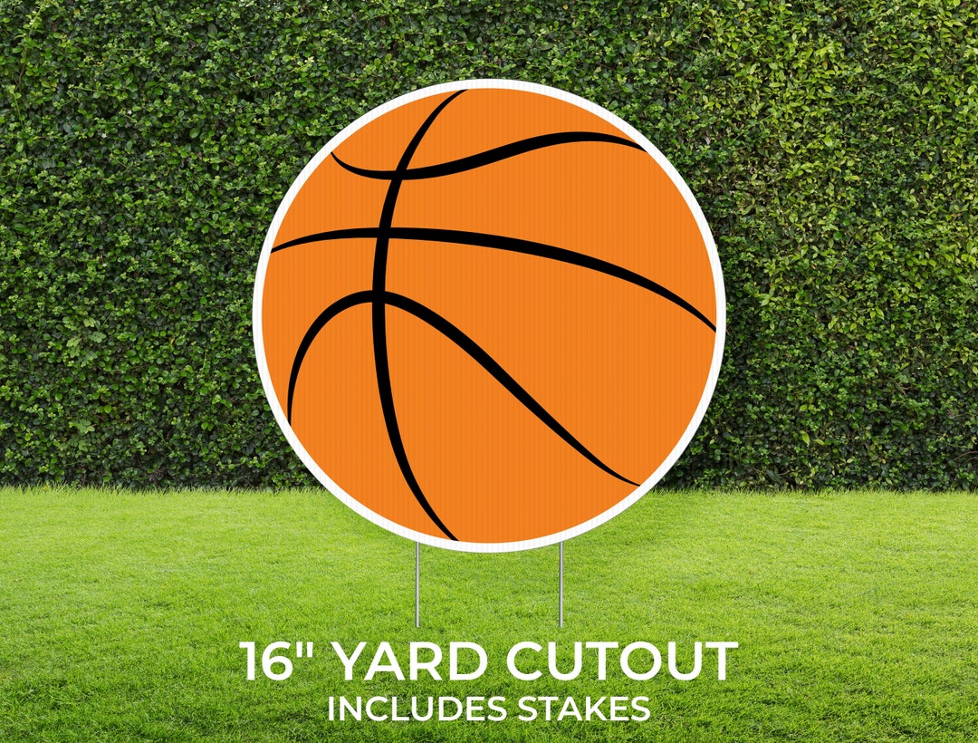 Basketball Yard Sign Cutout Sports Yard Décor Personalized Lawn Sign