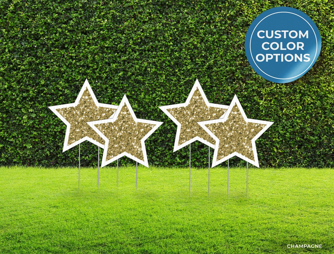 Custom Star Yard Cutouts Set of 4 | 9
