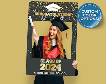 Customizable Graduation Cutout Photo Frame | 24" x 36" | Personalized Party Photo Booth Prop | Custom Grad 2023 | Printed and Shipped