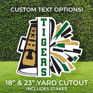 Personalized Cheer Team Yard Sign: Custom Mascot & Colors for School Spirit Rally Decor