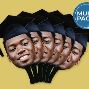 Custom Graduation Face Fan with Grad Cap - Congrats Grad (Multi-Pack)