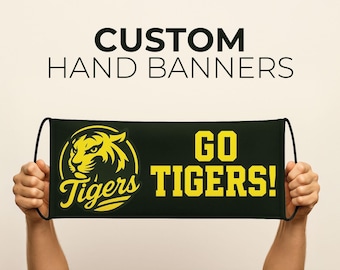 Personalized Expandable Hand Banners for Sports, Concerts & Graduations - Set of 10 Custom Handheld Sign