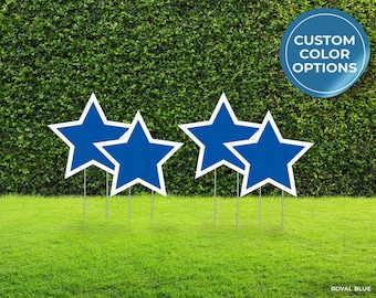 Custom Star Yard Cutout | 9&quot; Yard Sign Set | Party Lawn Sign Decor | Personalized Yard Card Set | Graduation Add-On | Yard Stakes Included