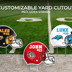 Personalized Football Helmet Yard Sign: Senior Graduation, Team Decor