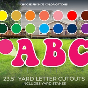 Custom Yard Letter Cutouts: 23.5&quot; Party Decor with Stakes