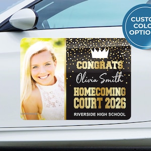 Personalized Full-Color Homecoming Parade Car Magnet: Custom Design for Court, Princess, Queen, Float