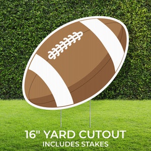 Football Yard Sign Cutout | Sports Yard Décor | Personalized Lawn Sign | Build Your Own Yard Cutout Set | Customizable | Includes Stakes