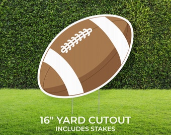 Football Yard Sign Cutout | Sports Yard Décor | Personalized Lawn Sign | Build Your Own Yard Cutout Set | Customizable | Includes Stakes