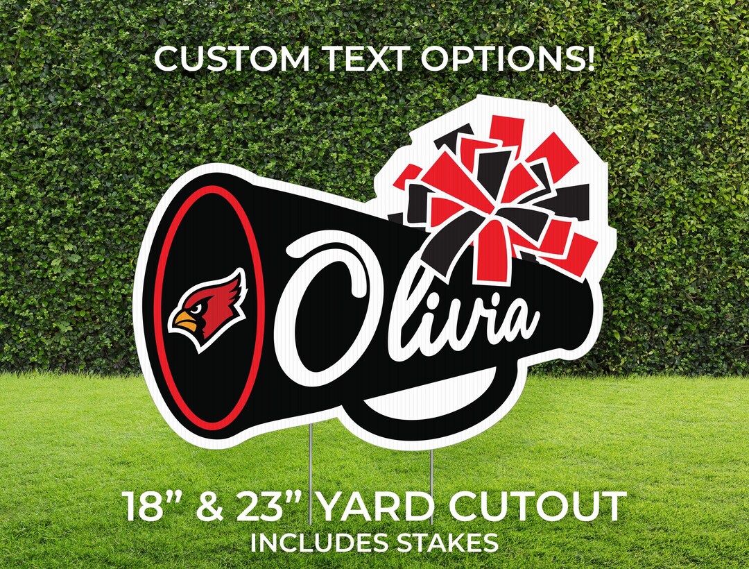 Personalized Cheer Team Yard Sign: Custom Mascot & Colors for School ...