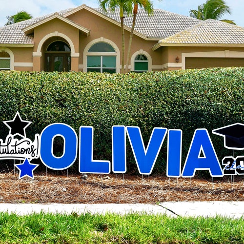 Custom Graduation Yard Sign Cutouts Congratulations 2022 Etsy