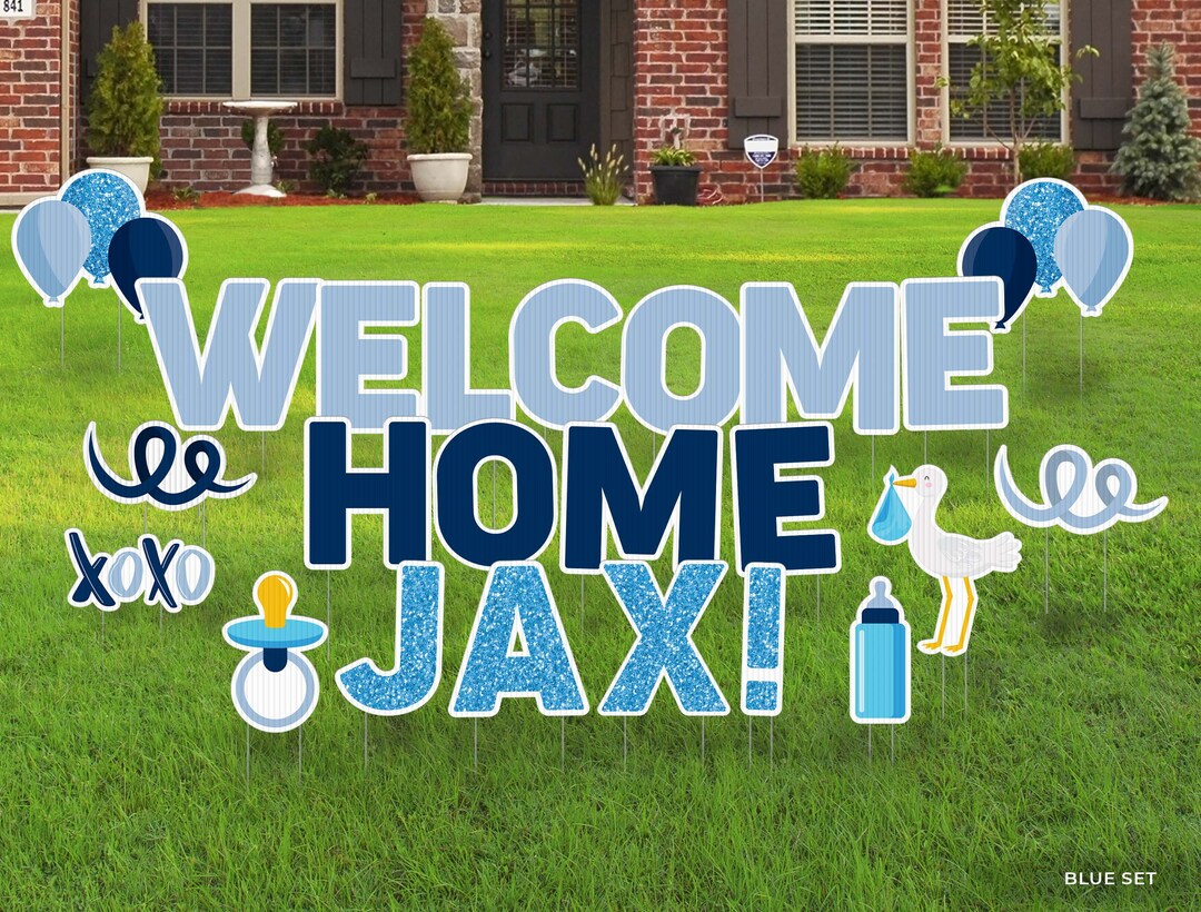 Custom Welcome Home Baby Boy Yard Sign: 17