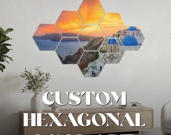 Custom Hexagon Wall Art Panels – 12” x 10” PVC Photo Tiles – Personalized Multi-Panel Display – Modern Honeycomb Wall Decor