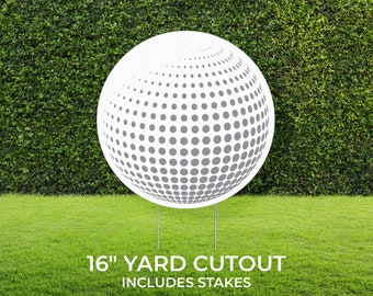 Golf Ball Yard Sign Cutout | Sports Yard Décor | Personalized Lawn Sign | Build Your Own Yard Cutout Set | Customizable | Includes Stakes