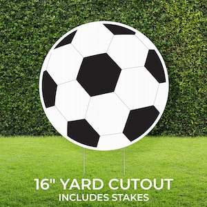 Soccer Yard Sign Cutout | Sports Yard Décor | Personalized Lawn Sign | Build Your Own Yard Cutout Set | Customizable | Includes Stakes