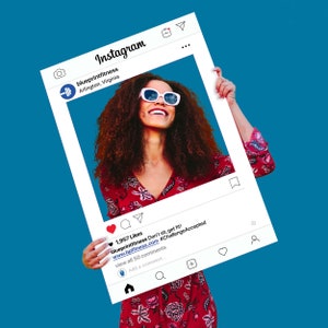 Social Media Cutout Photo Frame | 24&quot; x 36&quot; | Party Photo Booth Prop | Custom Photo Booth Prop | Instagram IG Birthday Event Decor