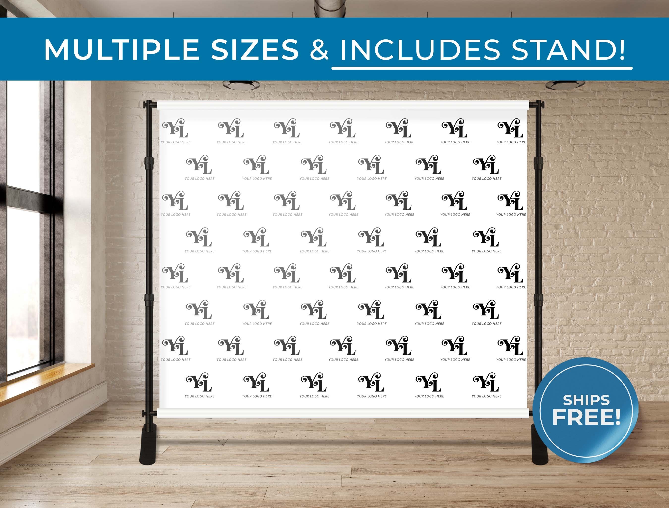 Stand Included Custom Step And Repeat Banner Business Logo Etsy
