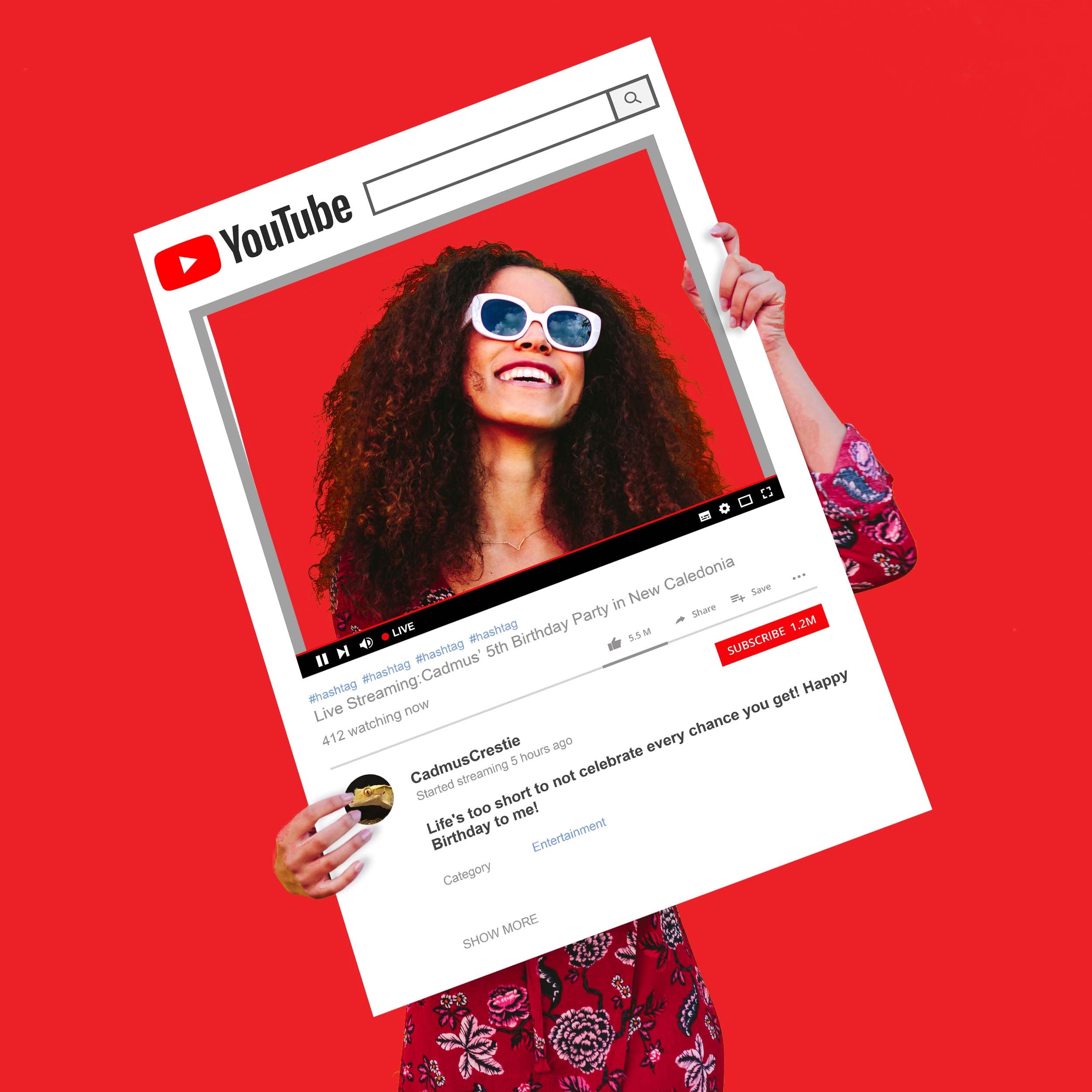 Custom Youtube Cutout Photo Frame 24 X 36 - Etsy