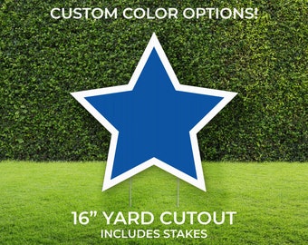 Star Yard Sign Cutout | Custom Yard Décor | Lawn Sign | Birthday, Graduation, Party | Customizable Yard Set | Includes Stakes