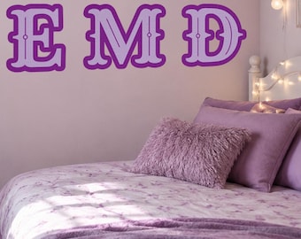 Custom Adhesive Wall Letters | Fabric Embroidery Decals | Personalized Initial Name Decor | Removable Art