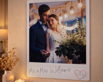 Custom Polaroid Acrylic Photo Print | Personalized Wedding Home Decor Gift for Him Her Desk Bedroom Wall Art