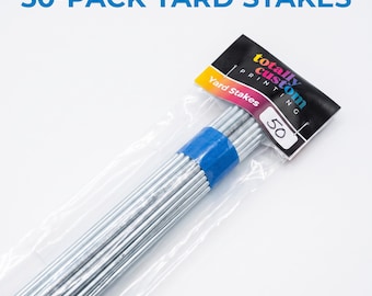 50-Pack Steel Stakes for Yard Signs, Cutouts & Garden Art | Wire Sign Holders