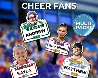 Custom Athlete Cheer Fan - Personalized School Player Sign (Multi-Pack)