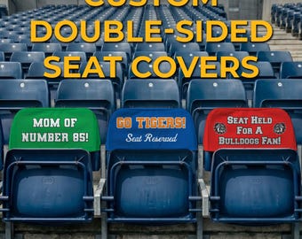 Custom Double-Sided Stadium Seat Covers – Personalized Wraps for Sports Games, Reserved Seating, Team Spirit Fan Gear