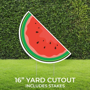 Watermelon Yard Sign Cutout | Summer Party Décor | Build Your Own Yard Cutout Set Customizable | Includes Stakes