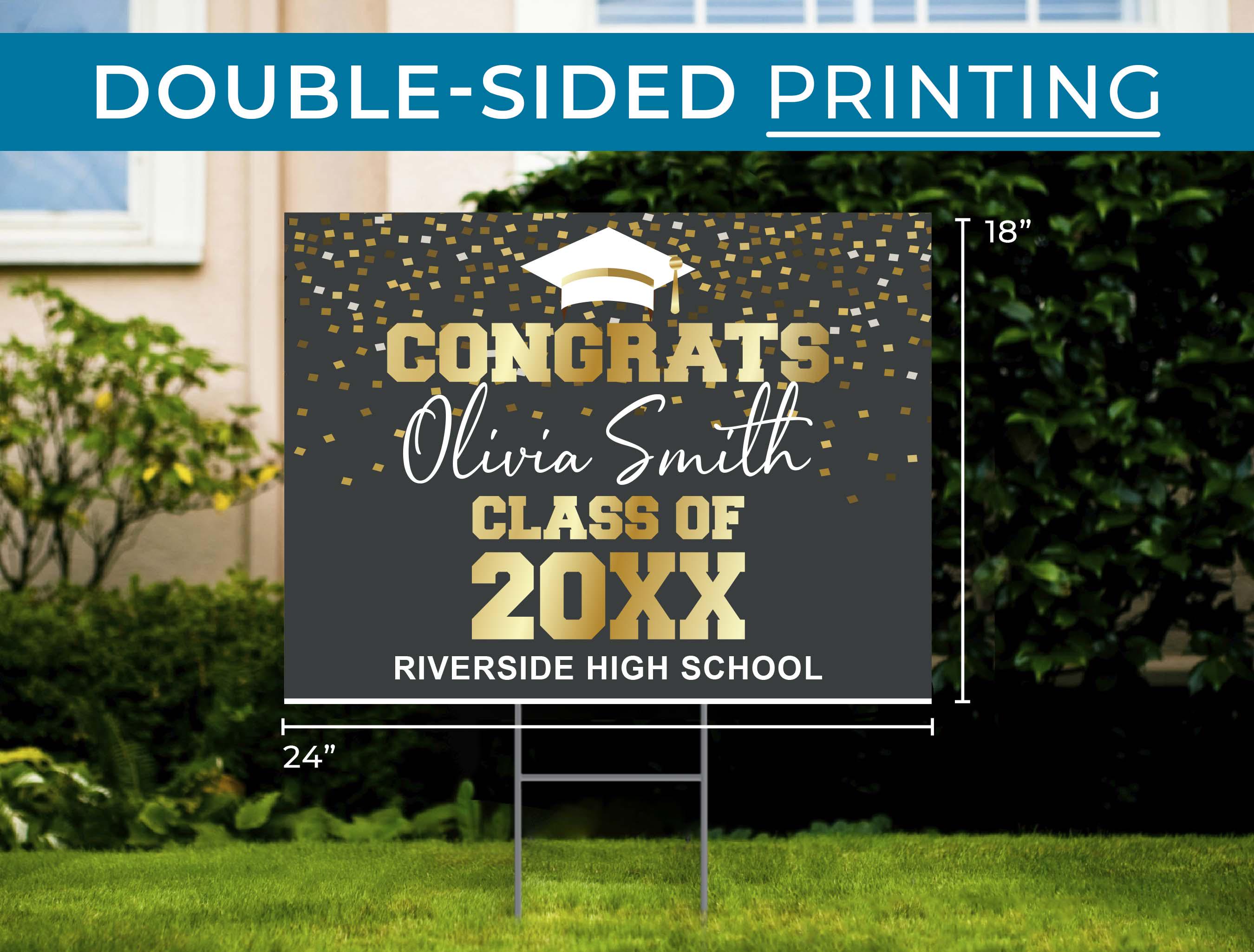 Graduation Photo Both Sign Custom Graduation Yard Sign: Double-sided, Personalized Congrats Grad ...