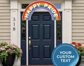 Custom Gay Pride Rainbow Arch Yard Sign | LGBTQ Community Decor | Queer Wall Art | Personalized
