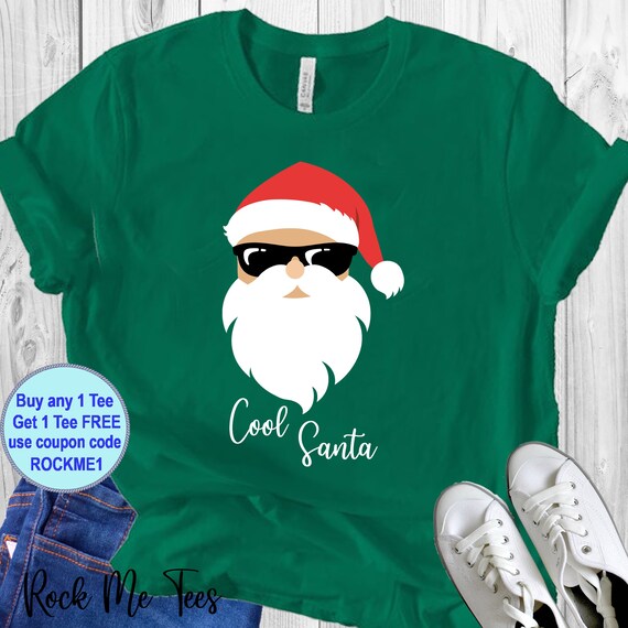Christmas t shirt. Cool Santa Christmas tee. Christmas Gift. Etsy