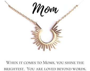 Mom Gift Sunshine Pendant Necklace - Mother Gift- Mama Gift