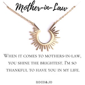 Mother-in-Law Gift- MIL Sunshine Pendant Necklace - Wedding Day Gift