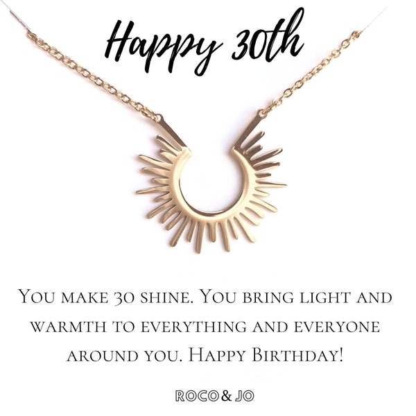 30th Birthday Pendant Necklace - Happy 30th Bday Gift for Her