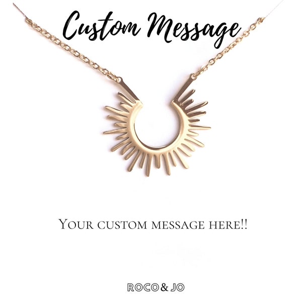 Custom Sunshine Necklace with Your Personalized Message