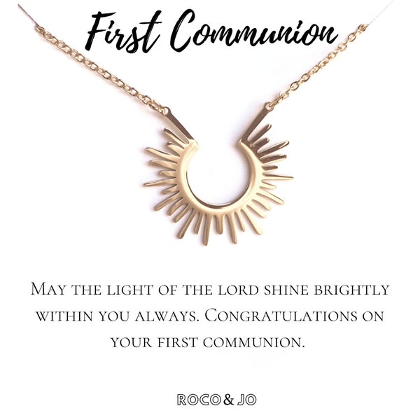 First Communion Gift - Catholic Sun Pendant Necklace