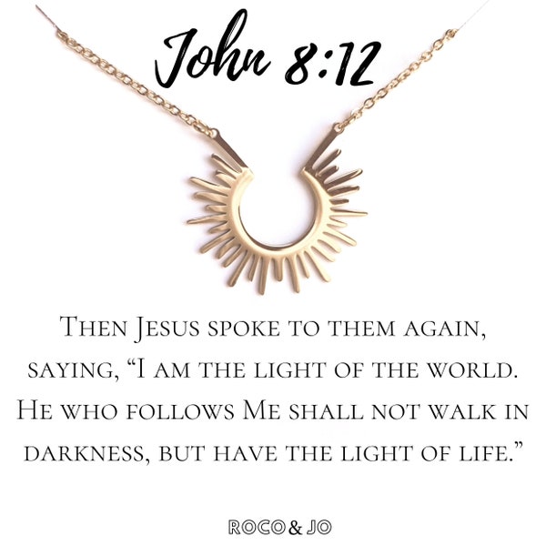 Light of Life John 8:12 - Inspirational Message Christian Necklace