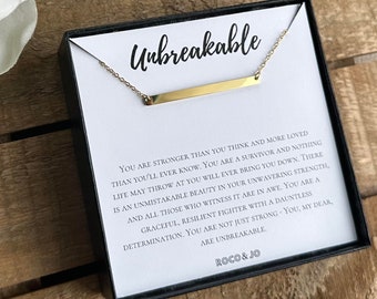 Unbreakable Strength Bar Pendant Necklace