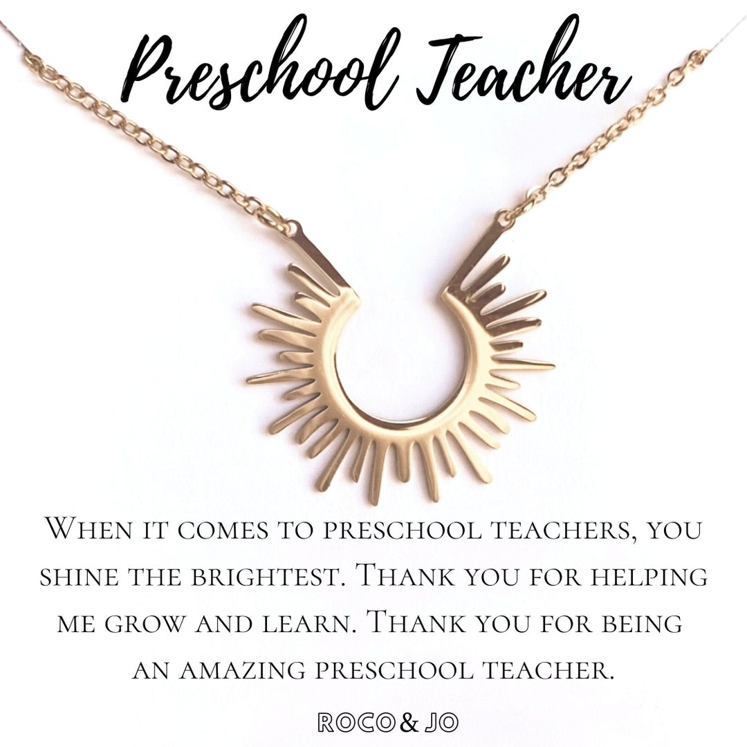 Preschool Teacher Gift - Pre K Teacher Necklace - Etsy