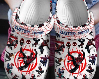 Sabots Spider Man personnalisés, Sabots Spider Man de l'autre côté du dessin animé Spider Man, Chaussons chaussures d'été Spider Man, Sandales Spider Man