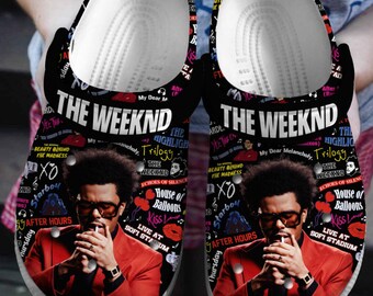 Zapatos personalizados de zuecos de música The Weeknd, zapatos de zuecos The Weeknd, zapatos de verano The Weeknd, sandalias para mujer para hombre The Weeknd, regalos The Weeknd