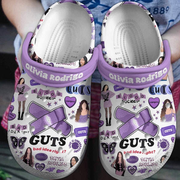 Customized Olivia Rodrigo Clogs Shoes, Olivia Rodrigo Summer Sandals, Olivia Rodrigo Shoes, Guts World Tour 2024, Olivia Rodrigo Fans Gift