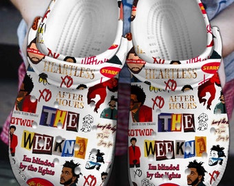 Zapatos personalizados de zuecos de música The Weeknd, zapatos de verano The Weeknd, zapatos personalizados The Weeknd, sandalias para mujer para hombre The Weeknd, regalos The Weeknd