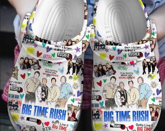 Benutzerdefinierte Big Time Rush Musik Clogs Schuhe, Big Time Rush Clogs Schuhe, Big Time Rush Sommerschuhe, Big Time Rush, Big Time Rush Fans Geschenk