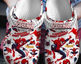 Benutzerdefinierte Spider Man Cartoon Film Clogs Schuhe, Spider Man Clogs Schuhe, Spider Man Sommer Schuhe Hausschuhe, Spider Man Sandalen, Spider Man Geschenke