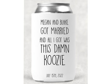 Funny Wedding Favor, Wedding Can Cooler, Custom Can Coolers, Wedding Favors, Beverage Insulators, Beer Huggers, Gift For Guests, Beer Holder